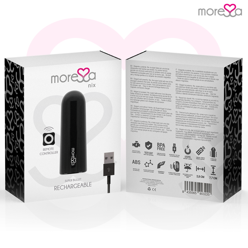 MORESSA NIX POTENTE VIBRADOR MULTI JUEGOS CONTROL REMOTO NEGRO