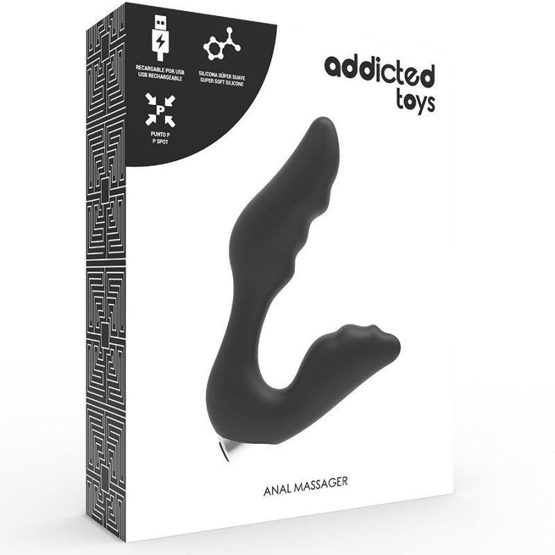 ADDICTED TOYS VIBRADOR PROSTATICO RECARGABLE MODEL 6 NEGRO