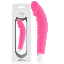 DOLCE VITA REALISTIC PLEASURE VIBRADOR SILICONA ROSA 2