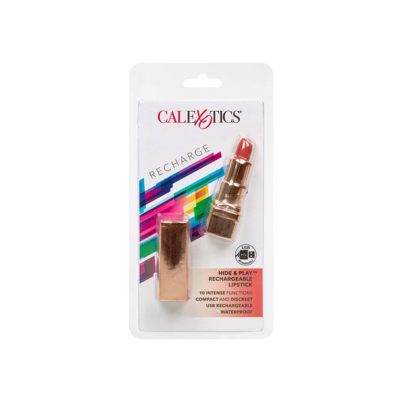 CALEXOTICS BALA PINTALABIOS RECARGABLE HIDE PLAY ROJO