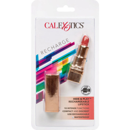 CALEXOTICS BALA PINTALABIOS RECARGABLE HIDE PLAY ROJO