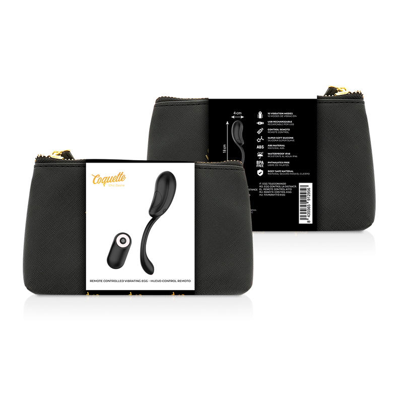 COQUETTE CHIC DESIRE HUEVO CONTROL REMOTO RECARGABLE NEGRO GOLD