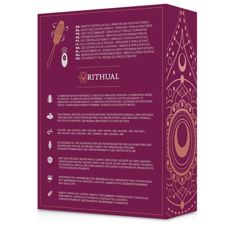 RITHUAL SITA HUEVO CONTROL REMOTO ROTACION DE PERLAS VIBRACION