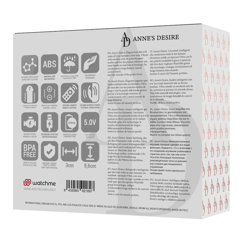 ANNE S DESIRE PANTY PLEASURE TECNOLOGIA WATCHME NEGRO GOLD