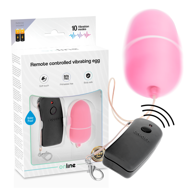 ONLINE HUEVO VIBRADOR CON MANDO CONTROL REMOTO ROSA