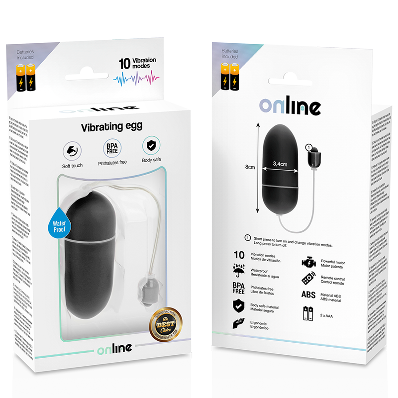 ONLINE HUEVO VIBRADOR WATERPROOF NEGRO
