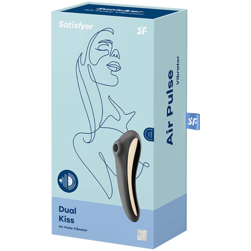 SATISFYER DUAL KISS ESTIMULADOR CLITORIS NEGRO