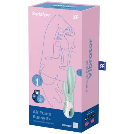 SATISFYER AIR PUMP BUNNY 5 VIBRADOR RABBIT INFLABLE APP VERDE