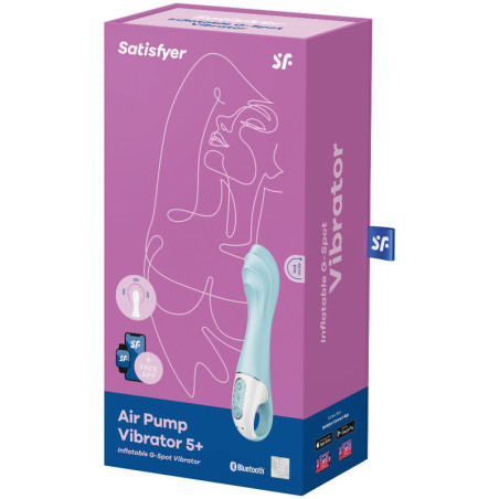 SATISFYER AIR PUMP VIBRATOR 5 VIBRADOR PUNTO G INFLABLE APP AZUL
