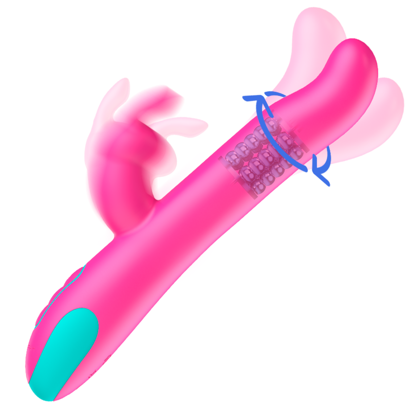 HAPPY LOKY PLUTO RABBIT VIBRATOR ROTATOR COMPATIBLE CON WATCHME WIRELESS TECHNOLOGY
