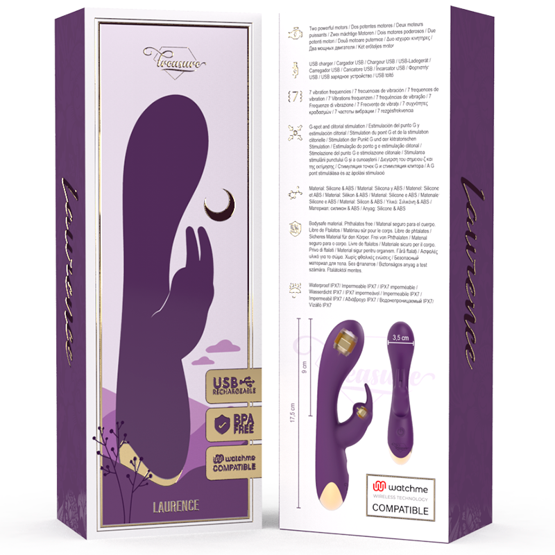 TREASURE LAURENCE RABBIT VIBRADOR COMPATIBLE CON LA TECNOLOGIA WATCHME WIRELESS