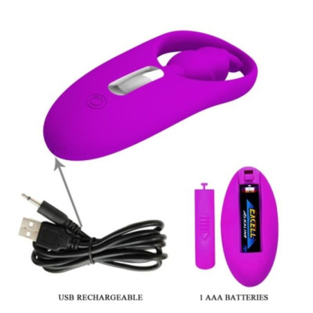 PRETTY LOVE WILD RABBIT ESTIMULADOR PARA BRAGUITA CON CONTROL REMOTO LILA