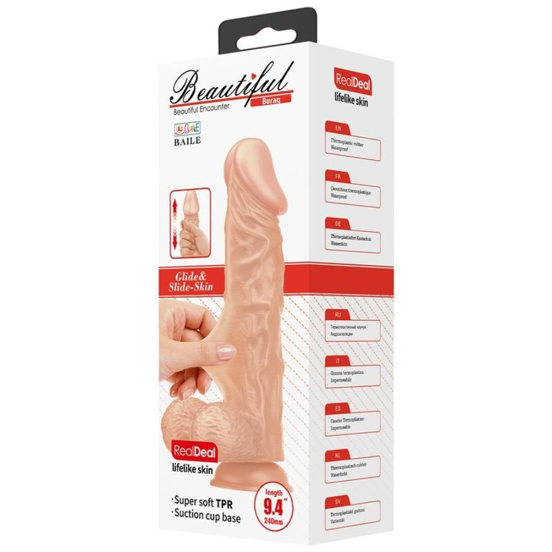 BAILE BEAUTIFUL ENCOUNTER BURAQ DILDO REALISTICO FLEXIBLE 24 CM NATURAL