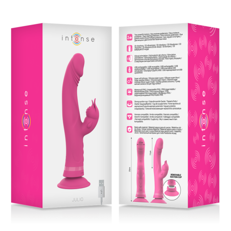 INTENSE JULIO VIBRADOR RABBIT SILICONA ROSA