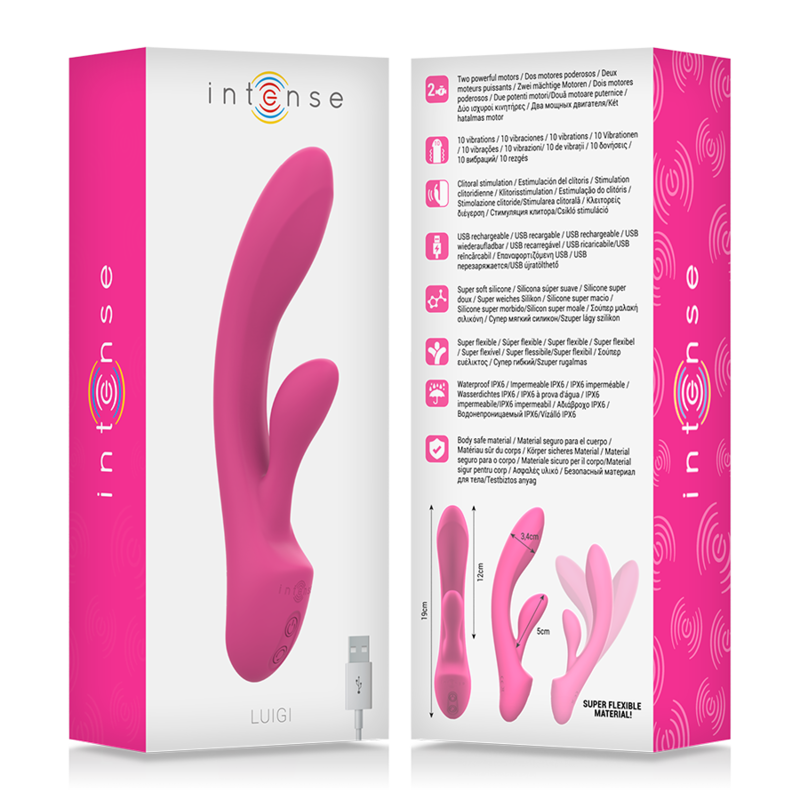 INTENSE LUIGI VIBRADOR RABBIT SILICONA LIQUIDA ROSA
