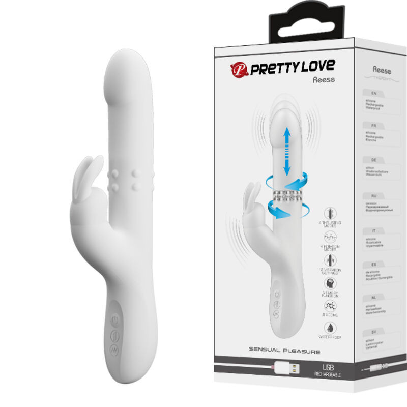 PRETTY LOVE REESE VIBRADOR CON ROTACION PLATEADO