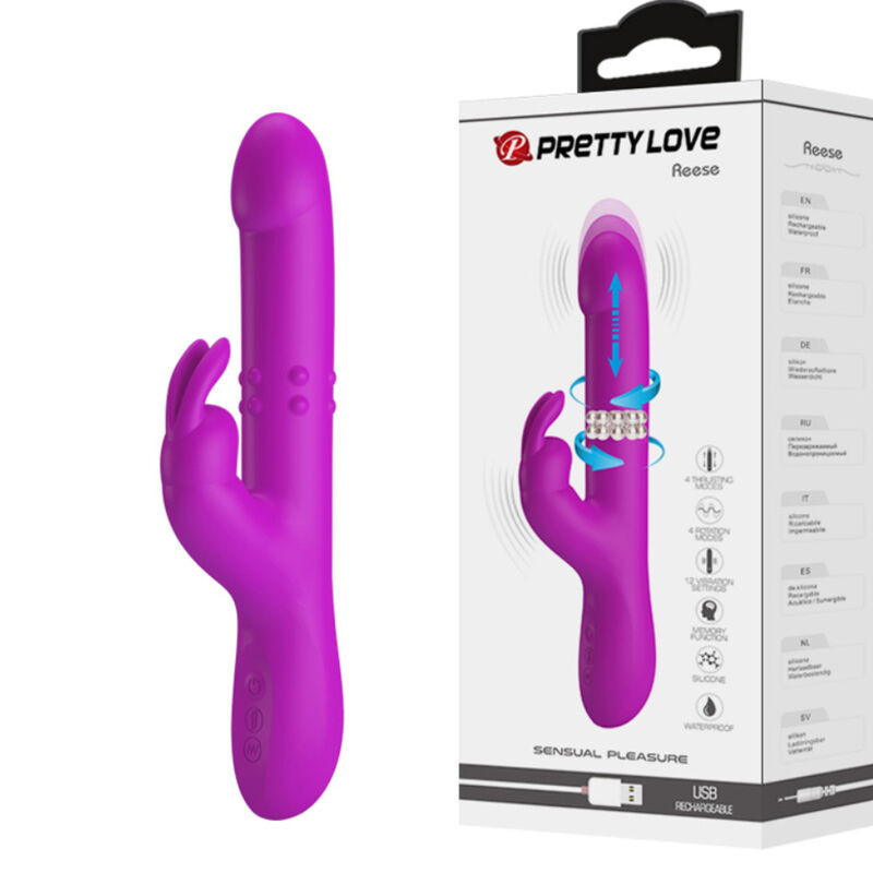 PRETTY LOVE REESE VIBRADOR CON ROTACION MORADO
