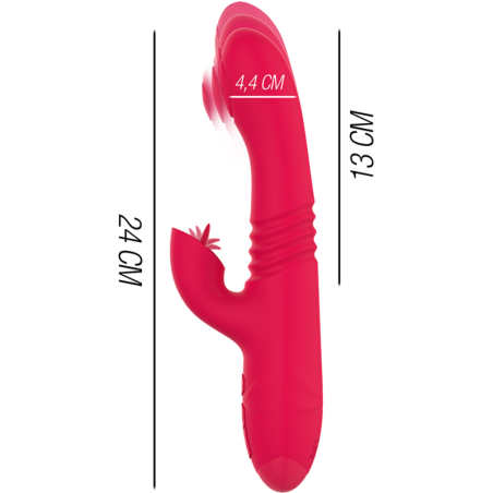 INTENSE DUA VIBRADOR MULTIFUNCION RECARGABLE UP DOWN CON LENGUA ROJO