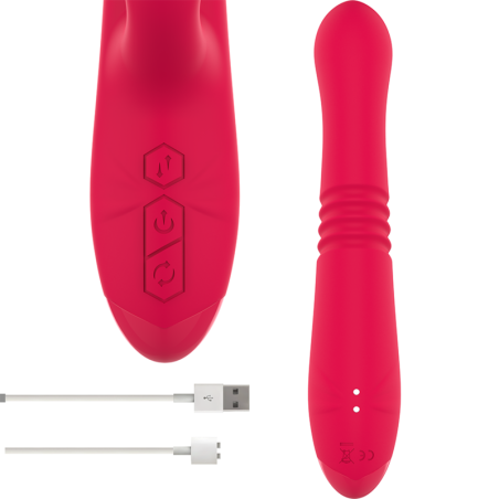 INTENSE DUA VIBRADOR MULTIFUNCION RECARGABLE UP DOWN CON LENGUA ROJO