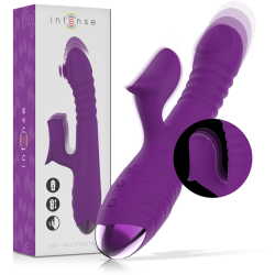 INTENSE IGGY VIBRADOR MULTIFUNCION RECARGABLE UP DOWN CON ESTIMULADOR DE CLITORIS MORADO