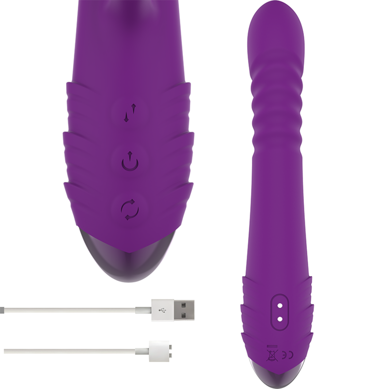 INTENSE IGGY VIBRADOR MULTIFUNCION RECARGABLE UP DOWN CON ESTIMULADOR DE CLITORIS MORADO