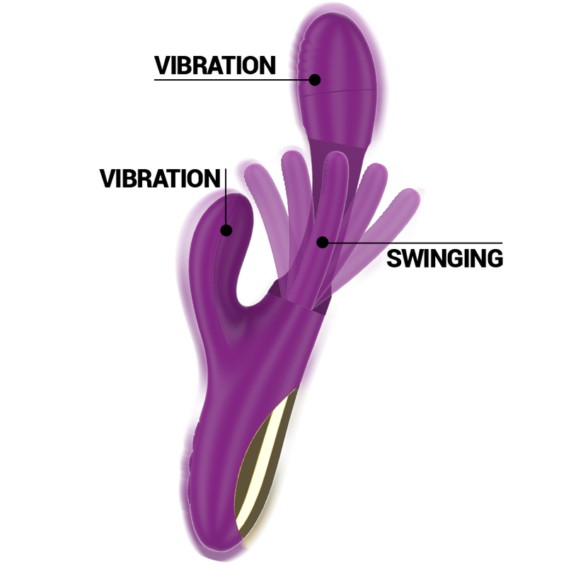 INTENSE APOLO VIBRADOR MULTIFUNCION RECARGABLE 7 VIBRACIONES CON LENGUA OSCILANTE MORADO