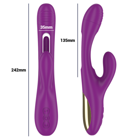 INTENSE APOLO VIBRADOR MULTIFUNCION RECARGABLE 7 VIBRACIONES CON LENGUA OSCILANTE MORADO