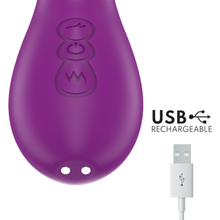 INTENSE APOLO VIBRADOR MULTIFUNCION RECARGABLE 7 VIBRACIONES CON LENGUA OSCILANTE MORADO