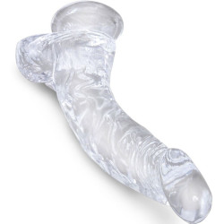 KING COCK CLEAR PENE REALISTICO CURVADO CON TESTICULOS 165 CM TRANSPARENTE 2