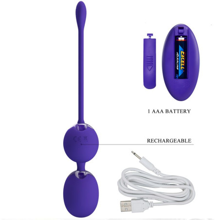 PRETTY LOVE WILLIE YOUTH BOLAS CONTROL REMOTO VIBRACION VIOLETA