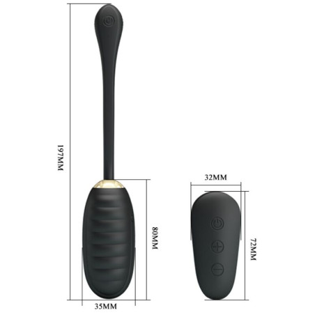 PRETTY LOVE DOREEN HUEVO VIBRADOR DE LUJO RECARGABLE NEGRO CONTROL REMOTO