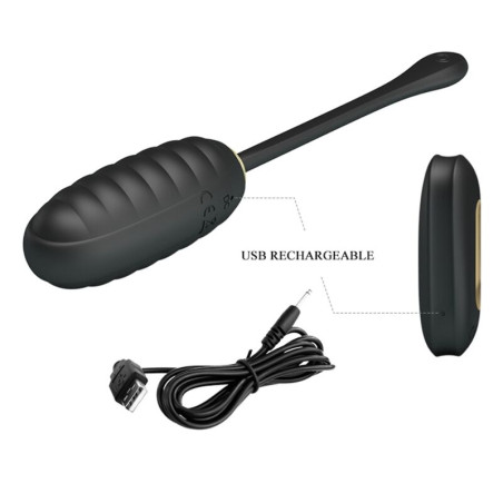 PRETTY LOVE DOREEN HUEVO VIBRADOR DE LUJO RECARGABLE NEGRO CONTROL REMOTO