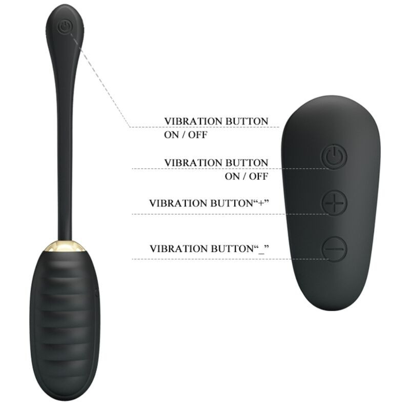 PRETTY LOVE DOREEN HUEVO VIBRADOR DE LUJO RECARGABLE NEGRO CONTROL REMOTO