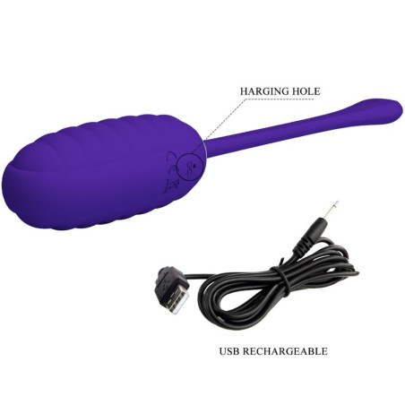 PRETTY LOVE KIRK HUEVO VIBRADOR RECARGABLE LILA