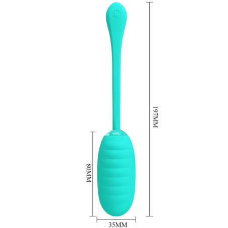 PRETTY LOVE KIRK HUEVO VIBRADOR RECARGABLE VERDE AGUA