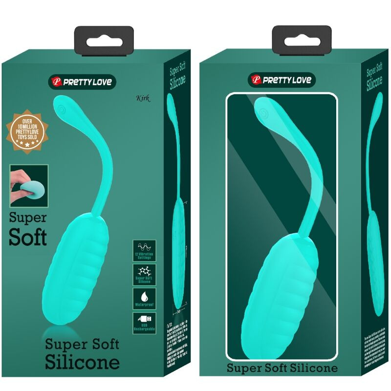 PRETTY LOVE KIRK HUEVO VIBRADOR RECARGABLE VERDE AGUA