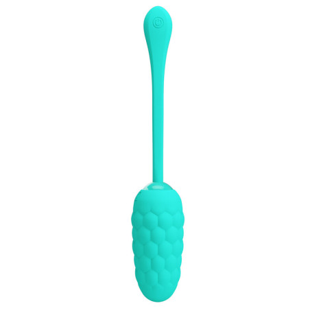 PRETTY LOVE HUEVO VIBRADOR CON TEXTURA MARINA RECARGABLE VERDE AGUA