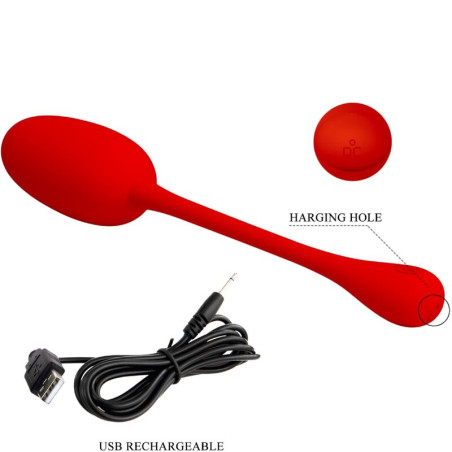 PRETTY LOVE KNUCKER HUEVO VIBRADOR RECARGABLE ROJO