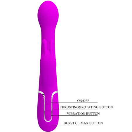 PRETTY LOVE DEJON VIBRADOR RABBIT 3 EN 1 MULTIFUNCION VIOLETA