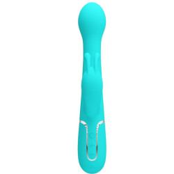 PRETTY LOVE DEJON VIBRADOR RABBIT 3 EN 1 MULTIFUNCION VERDE AGUA 2