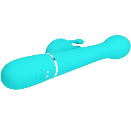 PRETTY LOVE DEJON VIBRADOR RABBIT 3 EN 1 MULTIFUNCION VERDE AGUA