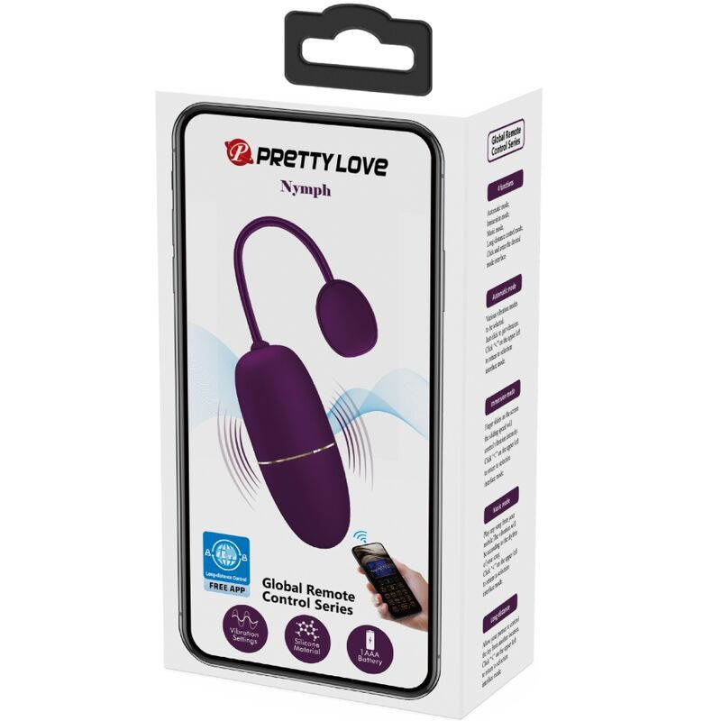 PRETTY LOVE NYMPH HUEVO VIBRADOR CONTROLADO POR APP LILA