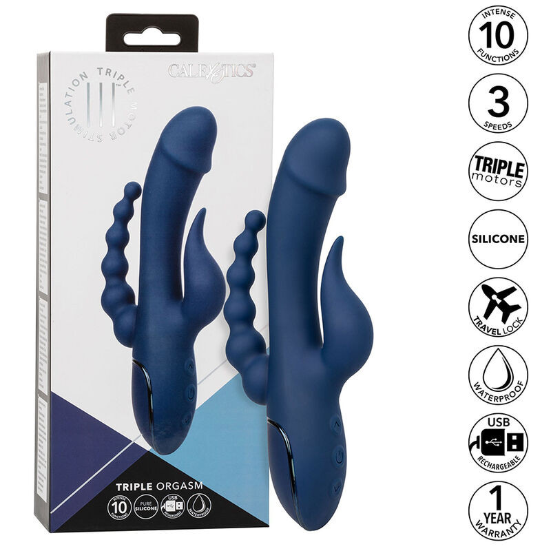 CALEXOTICS VIBRADOR TRIPLE ORGASM AZUL