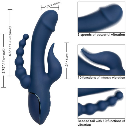 CALEXOTICS VIBRADOR TRIPLE ORGASM AZUL