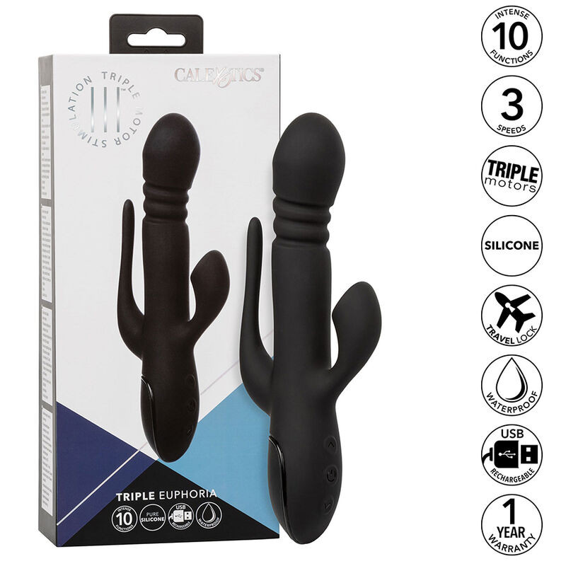 CALEXOTICS VIBRADOR TRIPLE EUPHORIA NEGRO