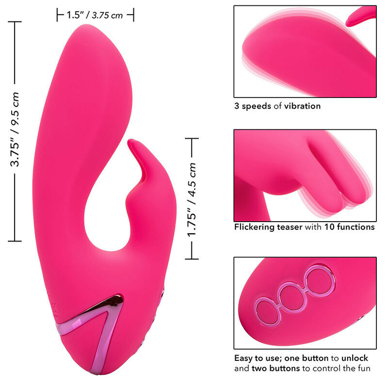 CALEXOTICS SO CAL SUSHINE VIBRATOR RABBIT FUCSIA BY CALIFORNIA DREAMING
