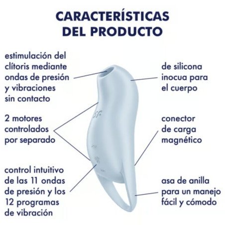 SATISFYER POCKET PRO 1 ESTIMULADOR CLITORIS AZUL CLARO