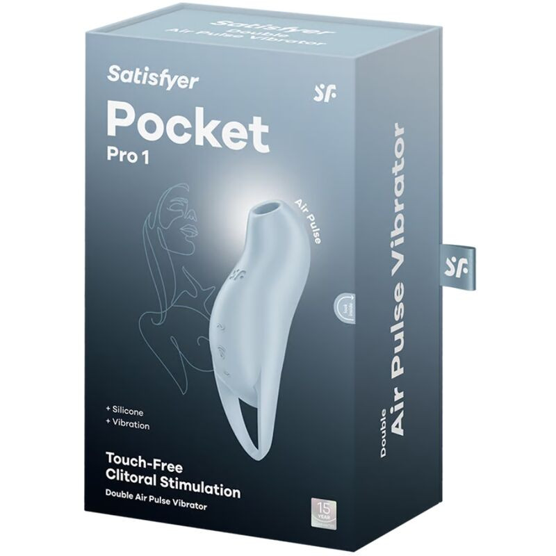 SATISFYER POCKET PRO 1 ESTIMULADOR CLITORIS AZUL CLARO