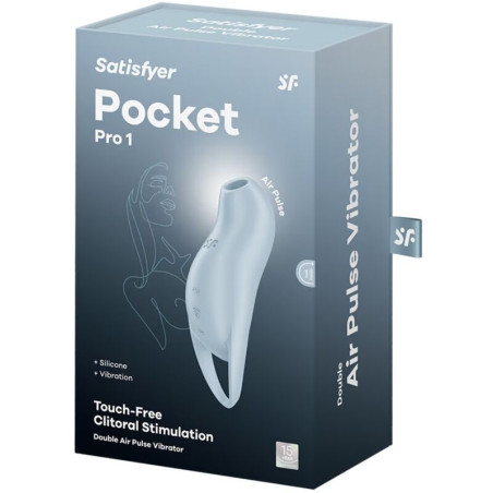 SATISFYER POCKET PRO 1 ESTIMULADOR CLITORIS AZUL CLARO