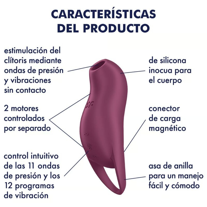 SATISFYER POCKET PRO 1 ESTIMULADOR CLITORIS GRANATE